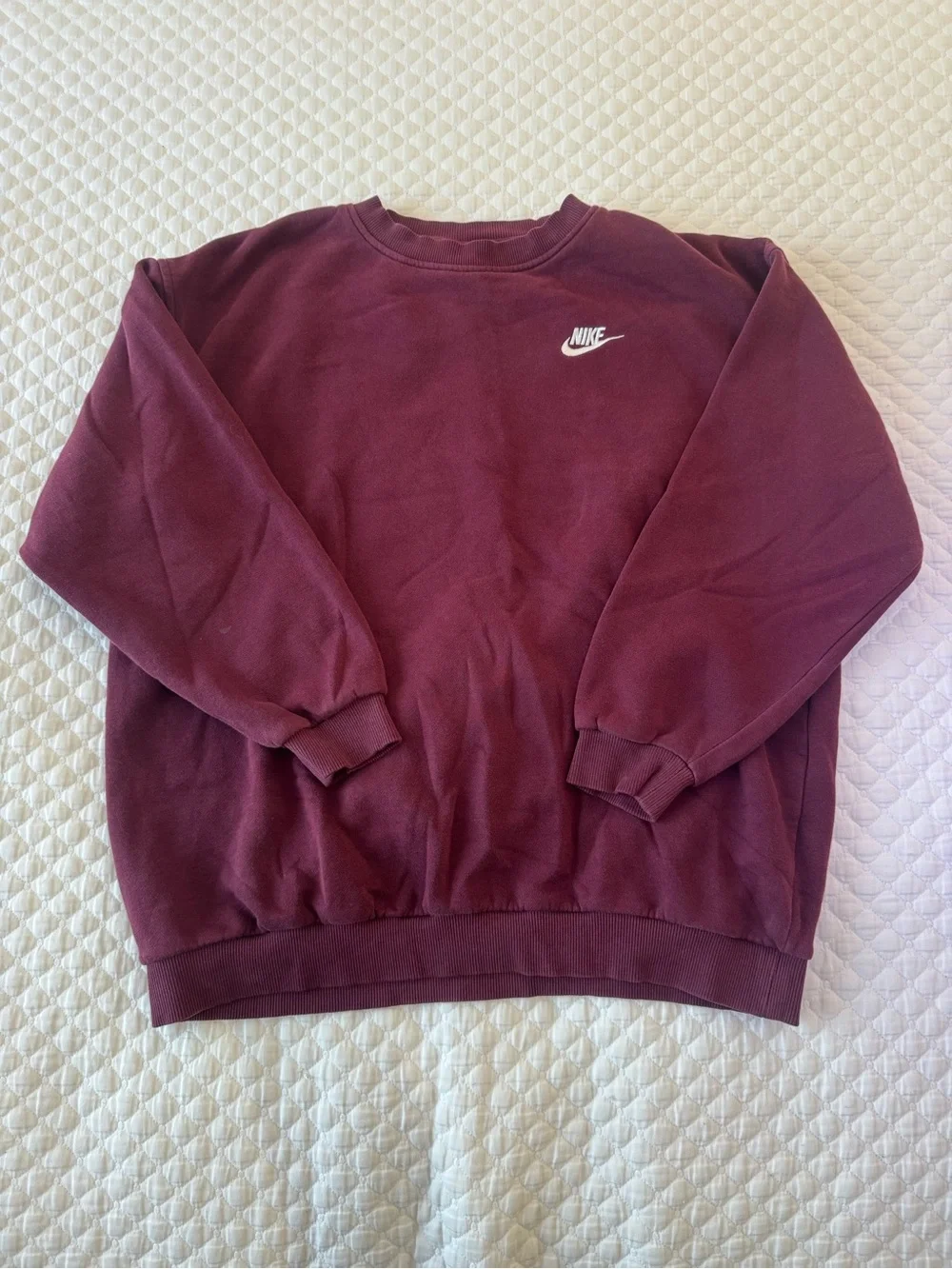 Nike Mini Swoosh Burgundy Crewneck Sweatshirt